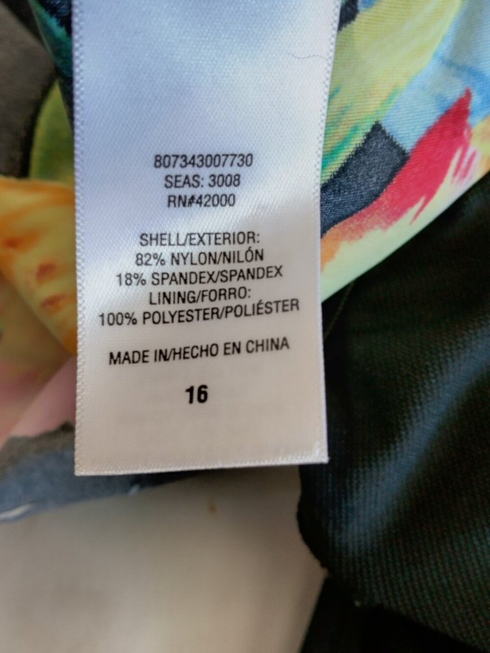 Islander Vintage Swimsuit Size 16 Faux Wrap Tropical Floral Swim Swimming - Picture 16 of 16